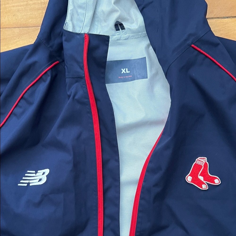 New Balance Navy Jacket with Red Sox Logo. Windbreaker. Size XL